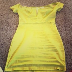 jealous tomato yellow v neck dress